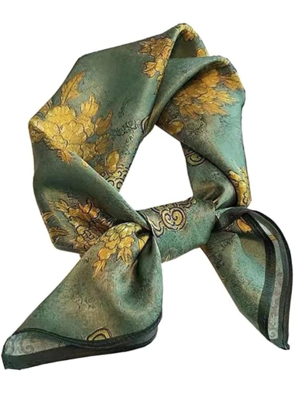 100% Pure Mulberry Silk Square Scarf - 27''x27'' Stylish Hair Neckerchief for